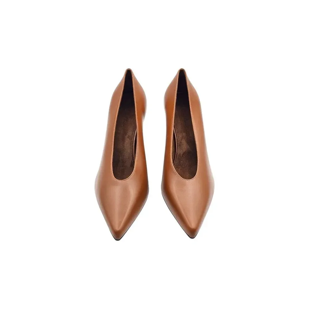 Loro Piana Viola High Wedge Pumps Cedar Bronze Leather EU 39 US 9 - NWOB $1375